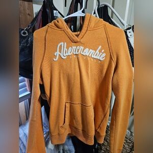 Vintage Abercrombie & Fitch Orange Women's Hoodie